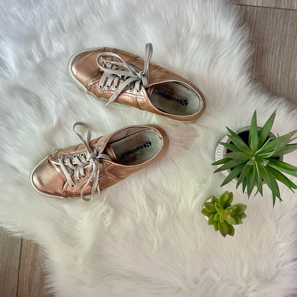 SUPERGA | Metallic Rose Gold Women's Sneakers